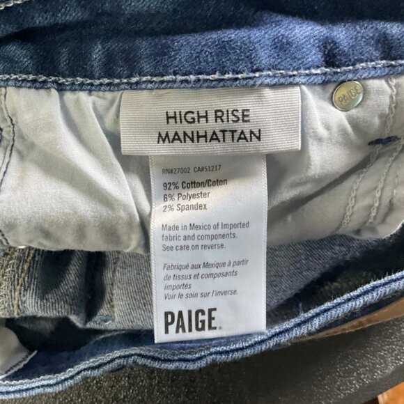 PAIGE High Rise Manhattan Bootcut Jeans Women's Size 29 Medium Wash Denim - Picture 4 of 13